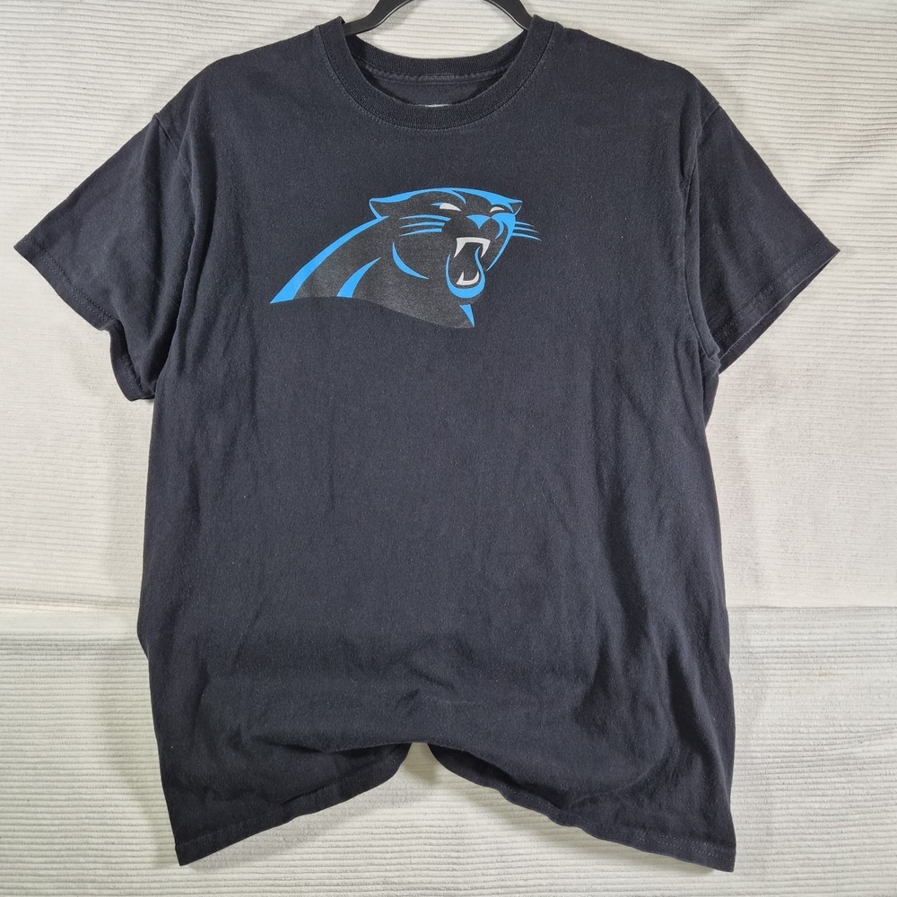 Carolina Panthers NFL Team Apparel Women's Medium Black Logo T-Shirt‎